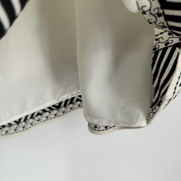 Vintage Carole Little Womens Linen Midi Skirt Size 10 Polka Dot Embroidered - Picture 8 of 9